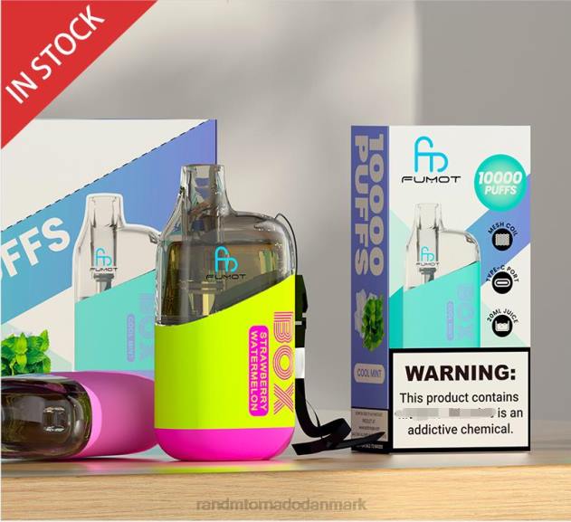 RandM vape butik - Fumot Original RandM Tornado Box 10000 luftstrømskontrol vape enhed 1 stk jordbær vandmelon L08B93